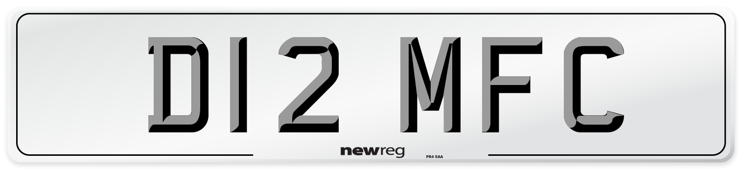 D12 MFC Number Plate from New Reg